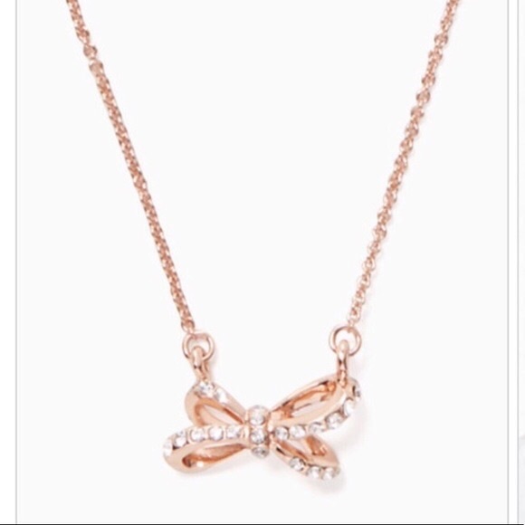 Kate Spade Rose Gold Bowtie Necklace - Picture 3 of 6